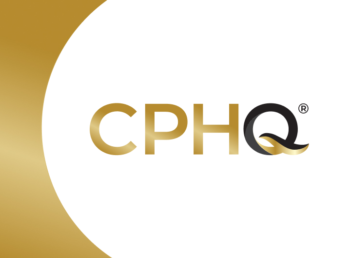 CPHQ logo with gold gradient design