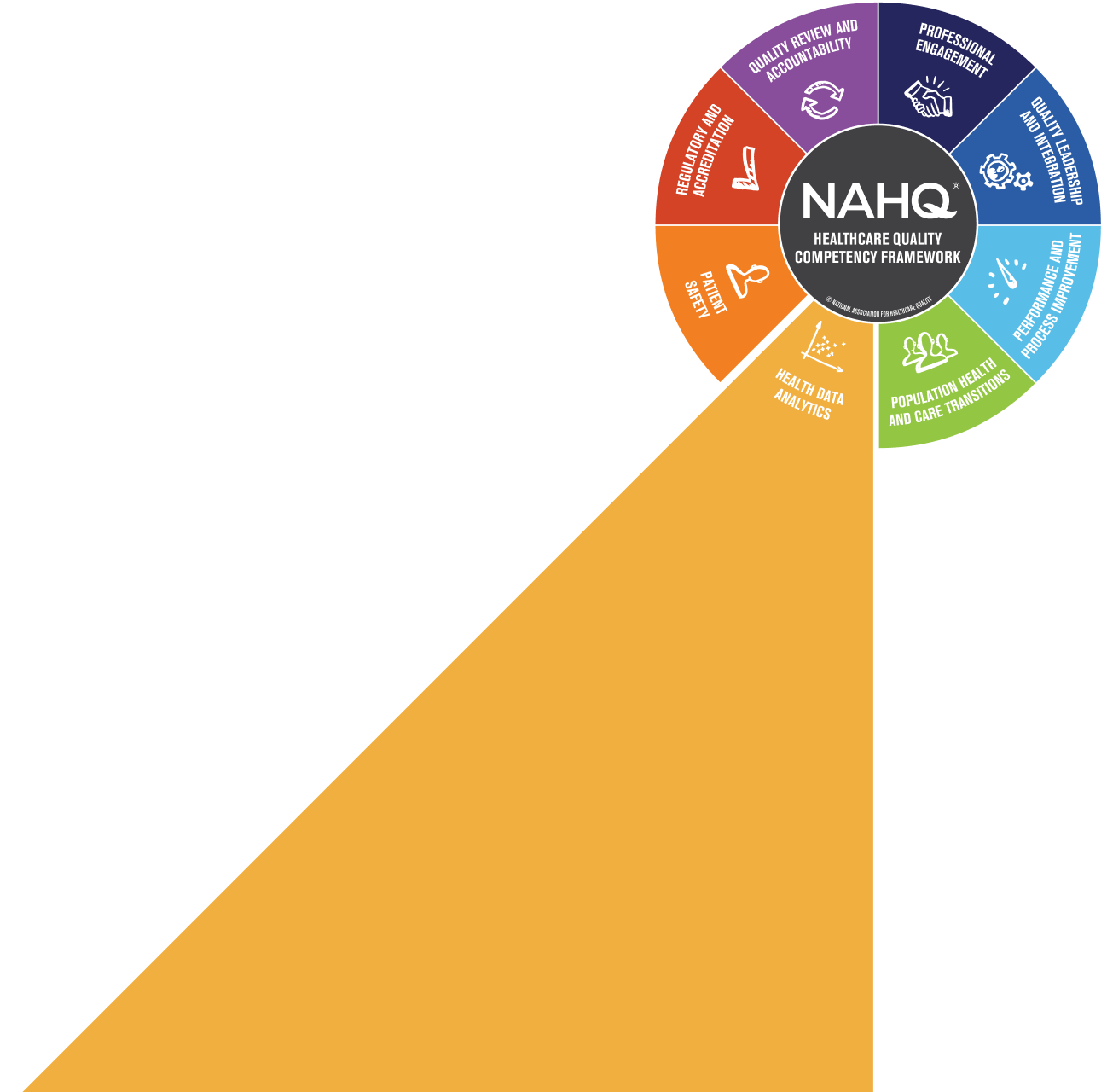 Healthcare quality competency framework diagram.
