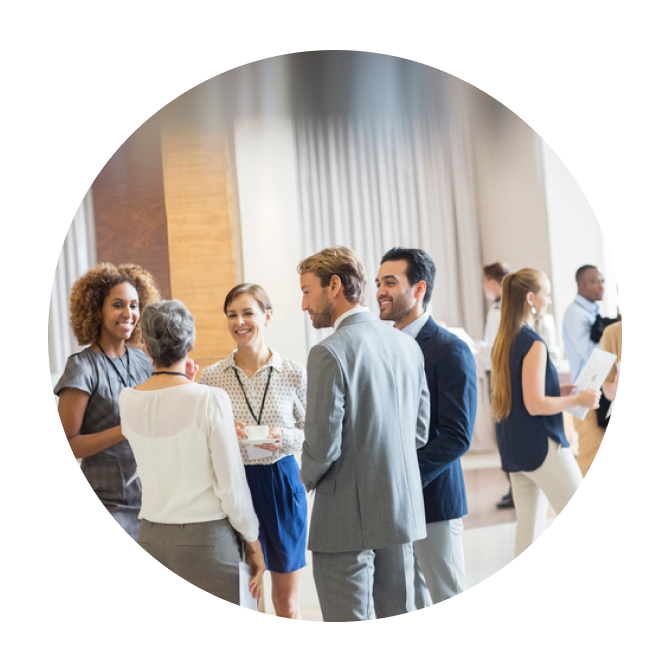 Group networking at professional event