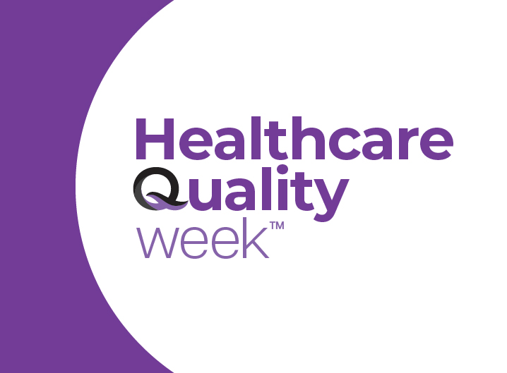 Healthcare Quality Week logo in purple and white.