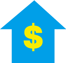 Arrow with dollar sign indicating financial growth.