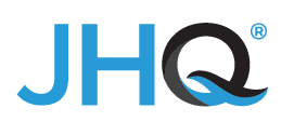 JHQ logo with stylized letters and registration mark.