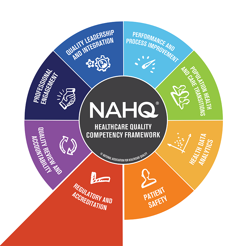 Healthcare quality competency framework diagram.