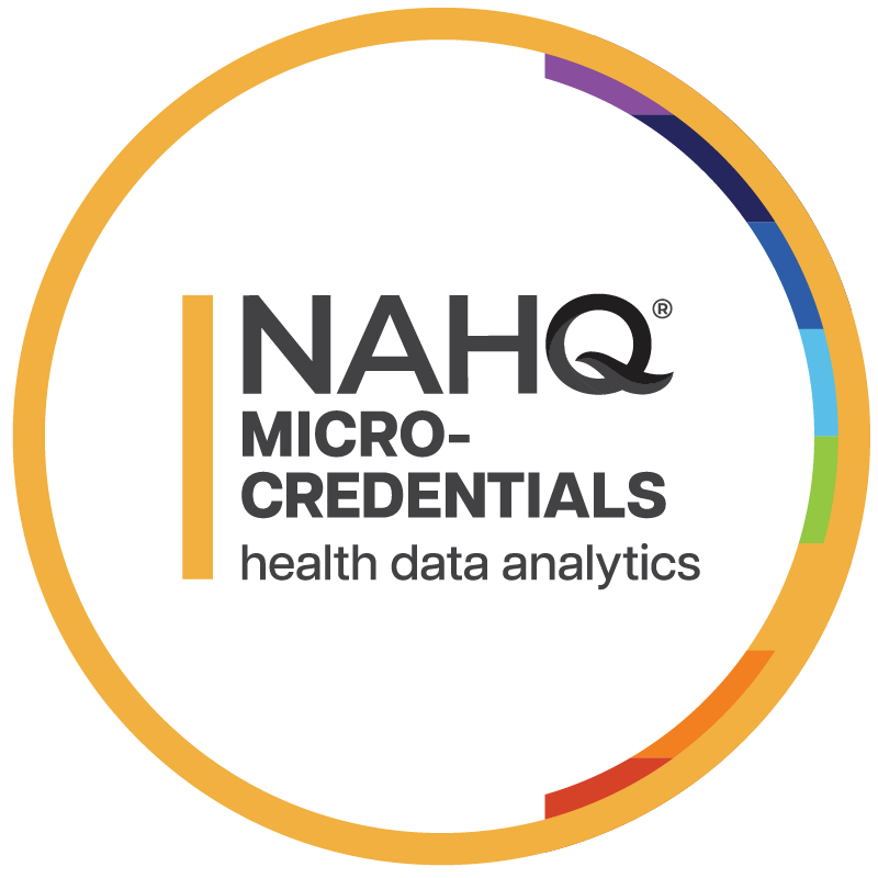 NAHQ micro-credentials badge in health data analytics