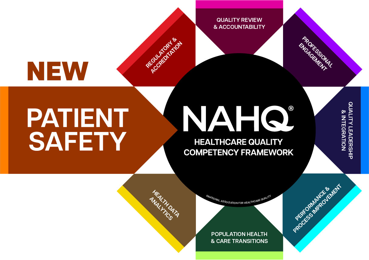 Healthcare quality competency framework diagram.